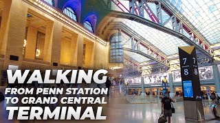 Walking NYC  Penn Station to Times Square amp Grand Central Terminal July 2021 [upl. by Nnylekoorb]