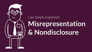 Misrepresentation and Nondisclosure  Contracts  Defenses amp Excuses [upl. by Anivad443]