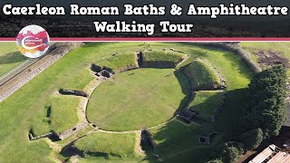 CAERLEON ROMAN BATHS amp AMPHITHEATRE WALES  Walking Tour  Pinned on Places [upl. by Lhadnek668]