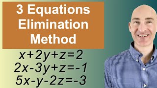 Solving Systems of 3 Equations Elimination [upl. by Wailoo]