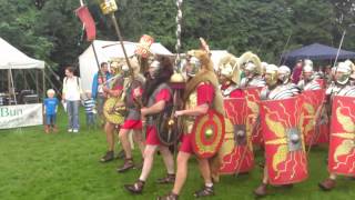 Roman Reenactment at the Amphitheatre in Caerleon Marching In [upl. by Gilges]