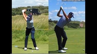 Justin Thomas golf swing  Long Iron faceon amp downtheline July 2017 [upl. by Trish]