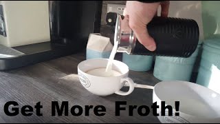 How to Get More Froth from Your Nespresso Coffee Aeroccino  Nespresso tips and help [upl. by Kraul521]